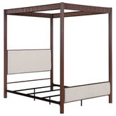 Best Furniture Outlet - Coaster - Zimmerlee 89-inch Metal Eastern King Canopy Bed Rust Brown - 360331KE